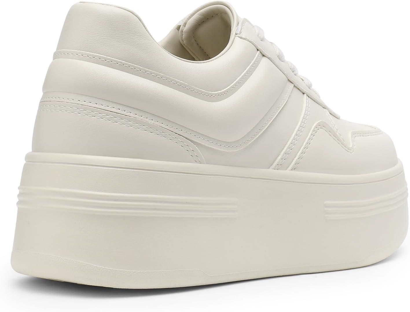 imageDREAM PAIRS Women Platform High Heel Fashion Sneakers Walking Lace Up Lightweight Stylish Classic Casual SneakerBeige