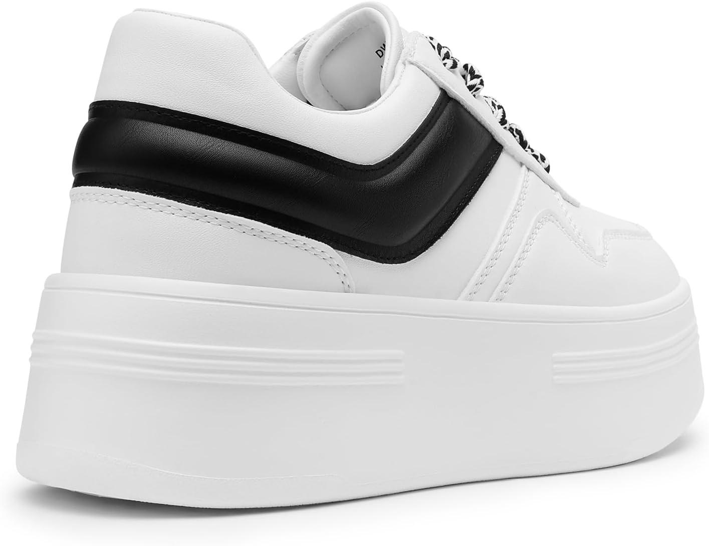 imageDREAM PAIRS Women Platform High Heel Fashion Sneakers Walking Lace Up Lightweight Stylish Classic Casual SneakerWhiteBlack