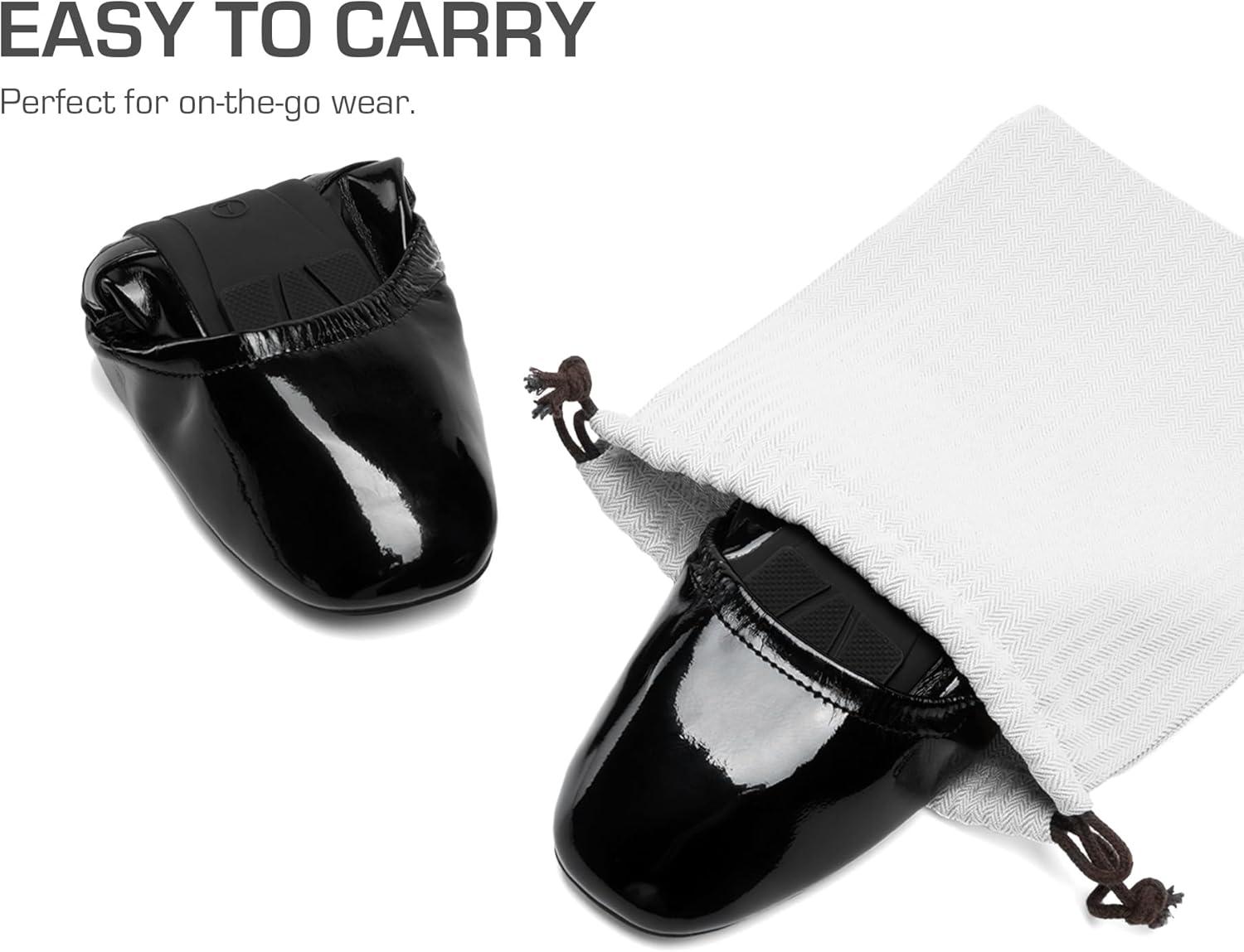 imageDREAM PAIRS Womens Ballet Flats Foldable Square Toe Mary Jane Flats Comfortable Slip On Dress Shoes Business Casual Work Mary Jane ShoesBlackpat