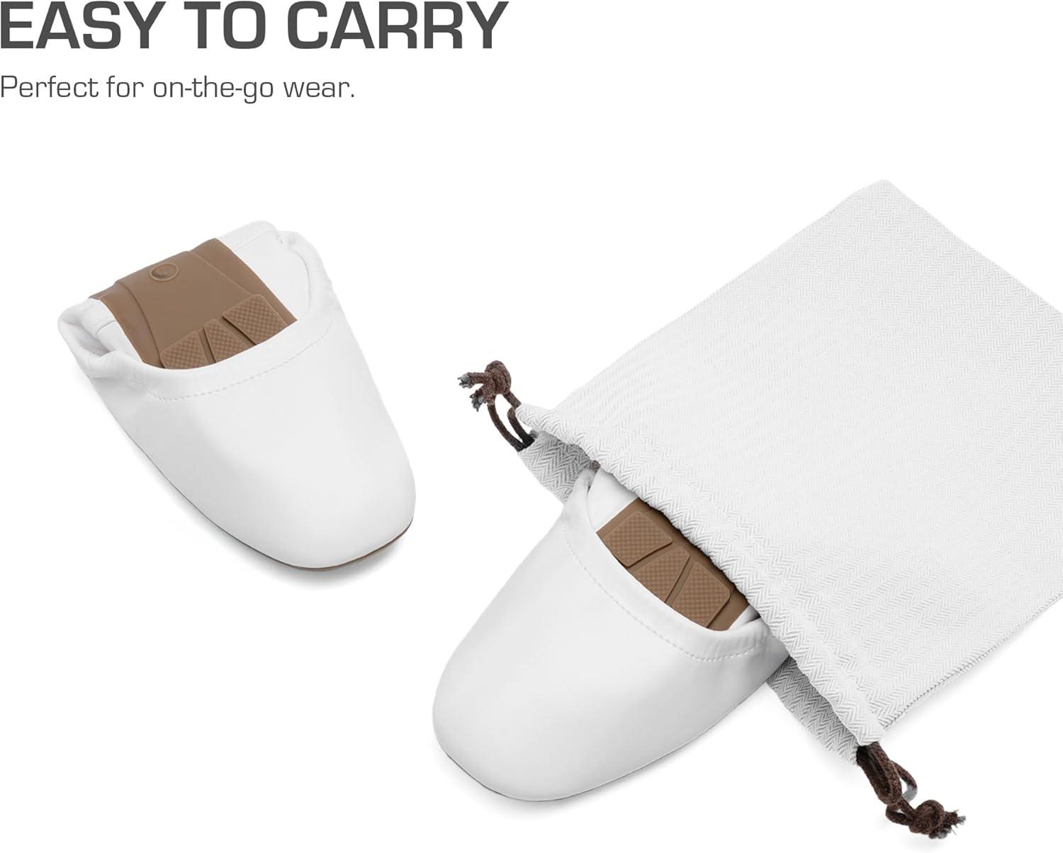 imageDREAM PAIRS Womens Ballet Flats Foldable Square Toe Mary Jane Flats Comfortable Slip On Dress Shoes Business Casual Work Mary Jane ShoesWhite