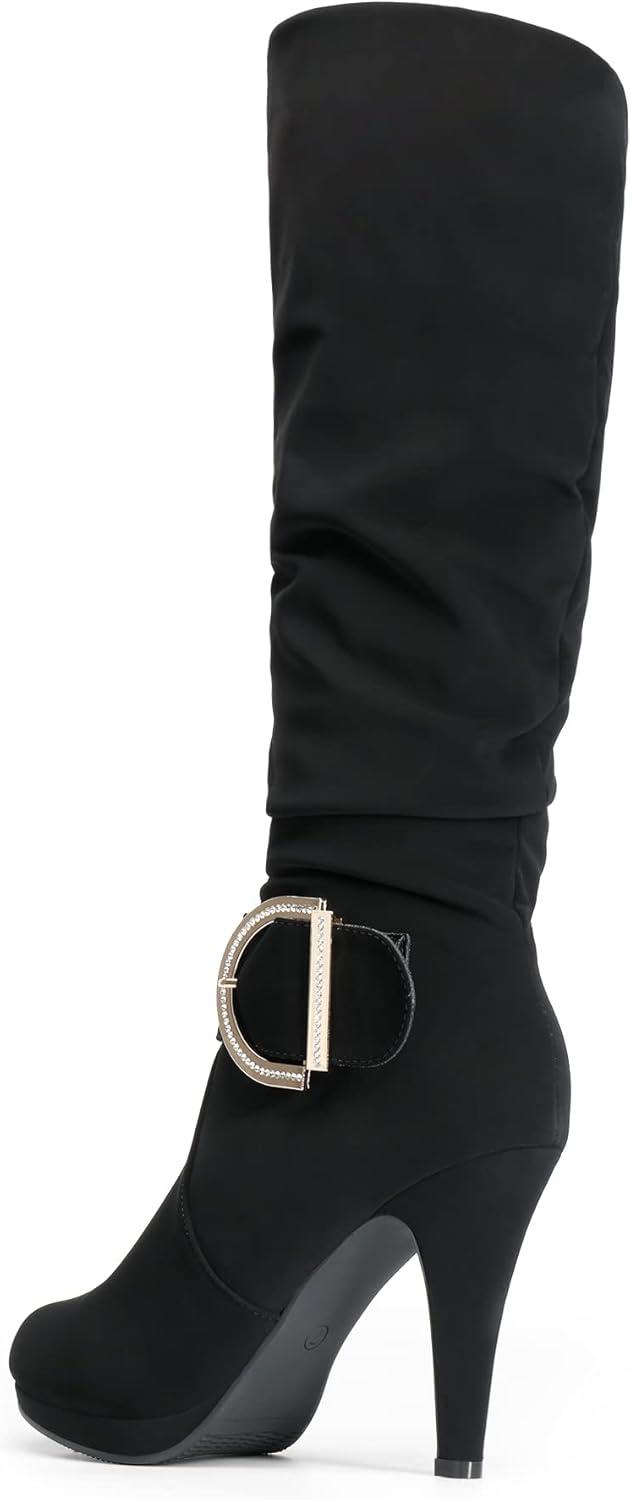 imageDREAM PAIRS Womens KneeHigh Stiletto Boots Black Fashion ampamp Classic Dress BootsParisblack