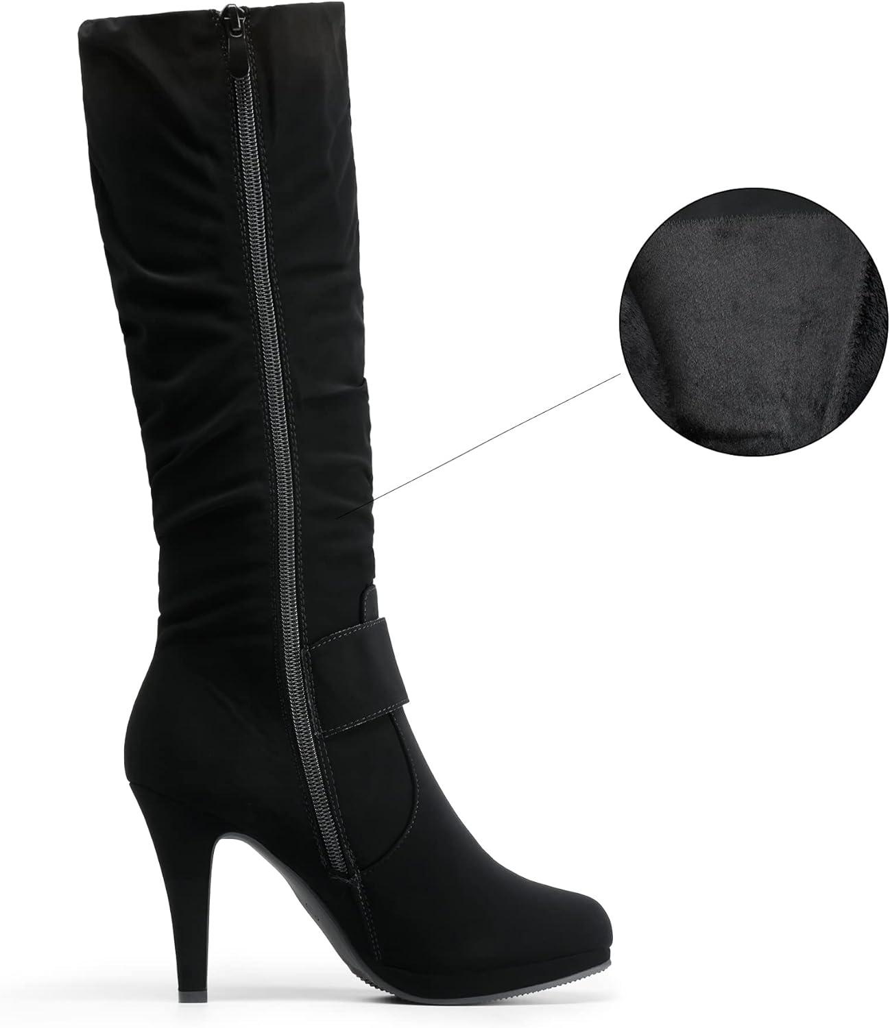 imageDREAM PAIRS Womens KneeHigh Stiletto Boots Black Fashion ampamp Classic Dress BootsParisblack