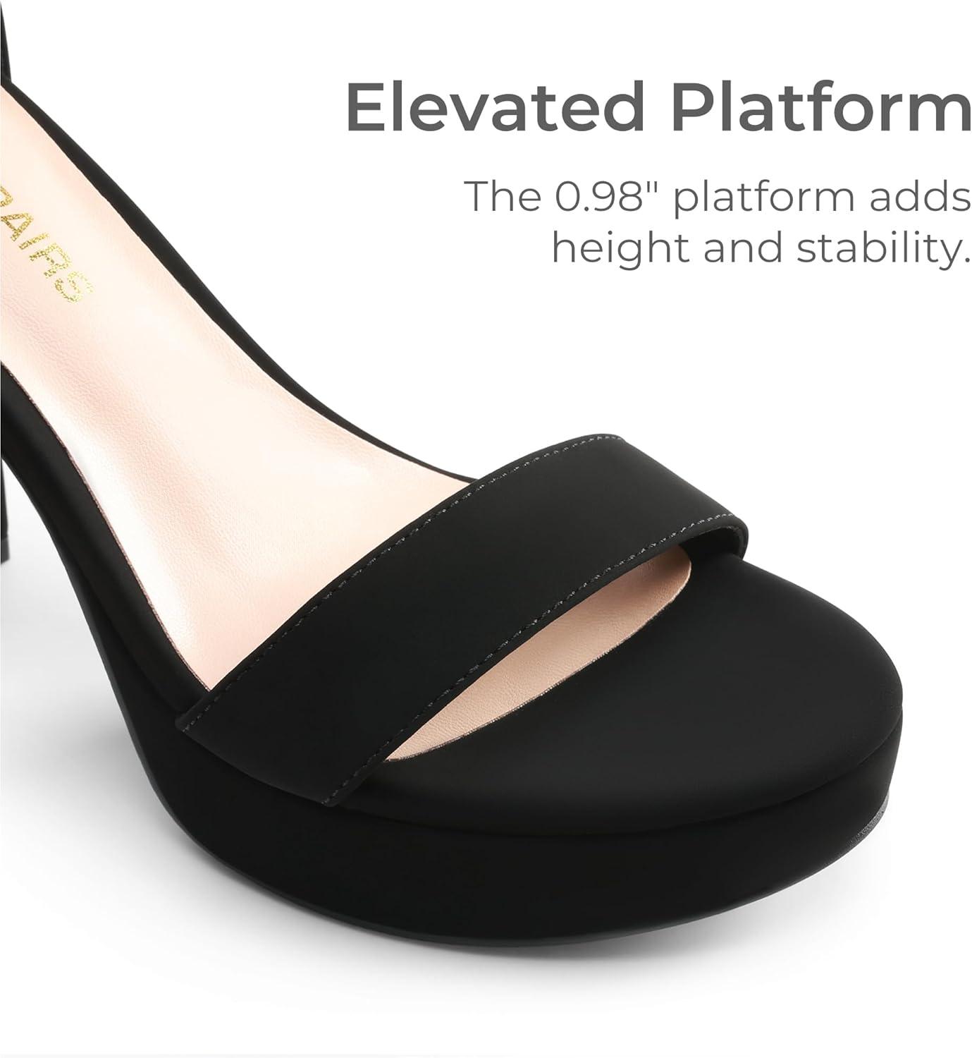 imageDREAM PAIRS Womens Platform Chunky High Heeled Sandals Open Toe Block Heels Ankle Strap Dress Shoes for Wedding Party EveningBlacknubuck