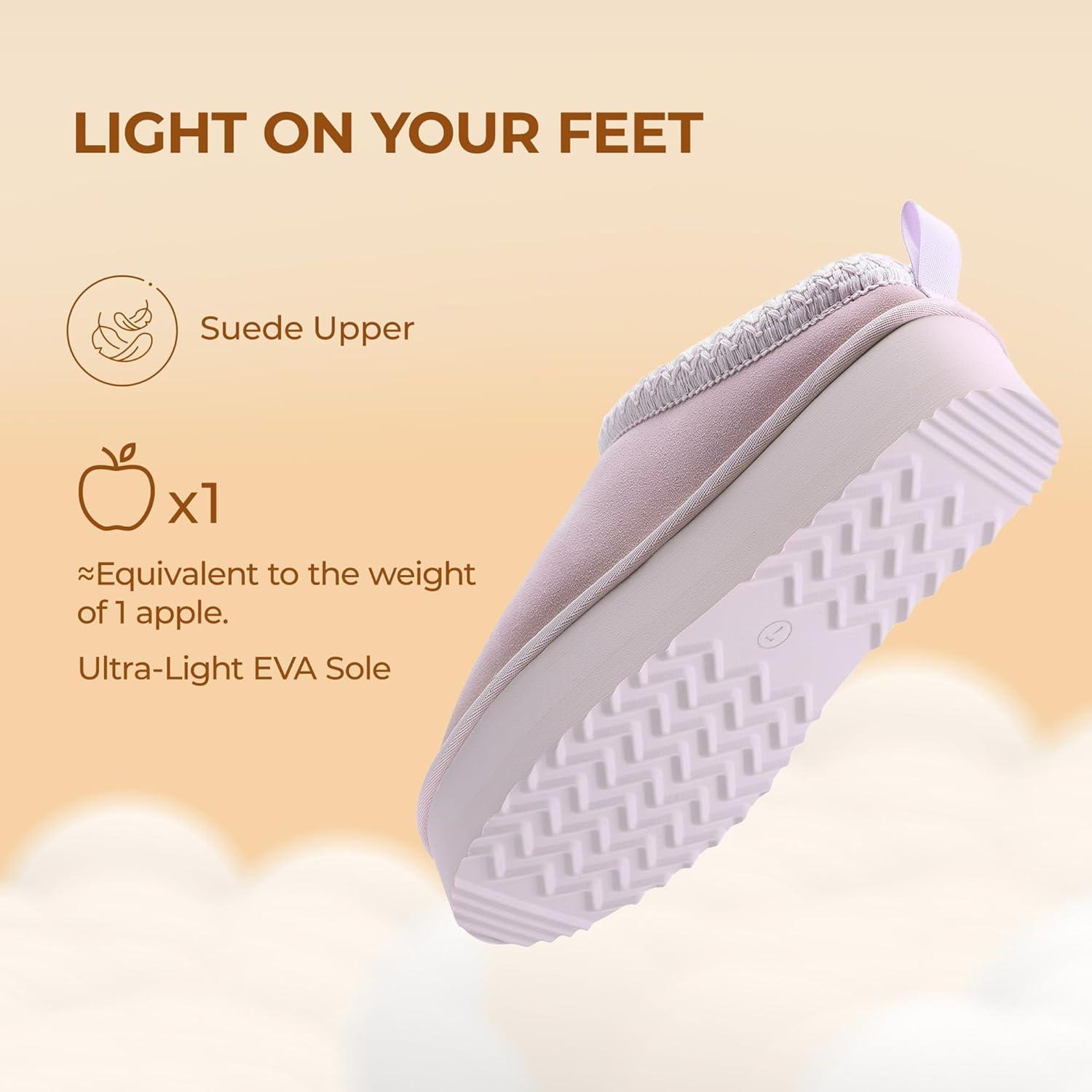 imageDREAM PAIRS Womens Platform Slippers Genuine Suede Slipon Warm FuzzyEasy Autumn Winter Fluffy Comfy Furry Shoes for Outdoor IndoorLight Purple