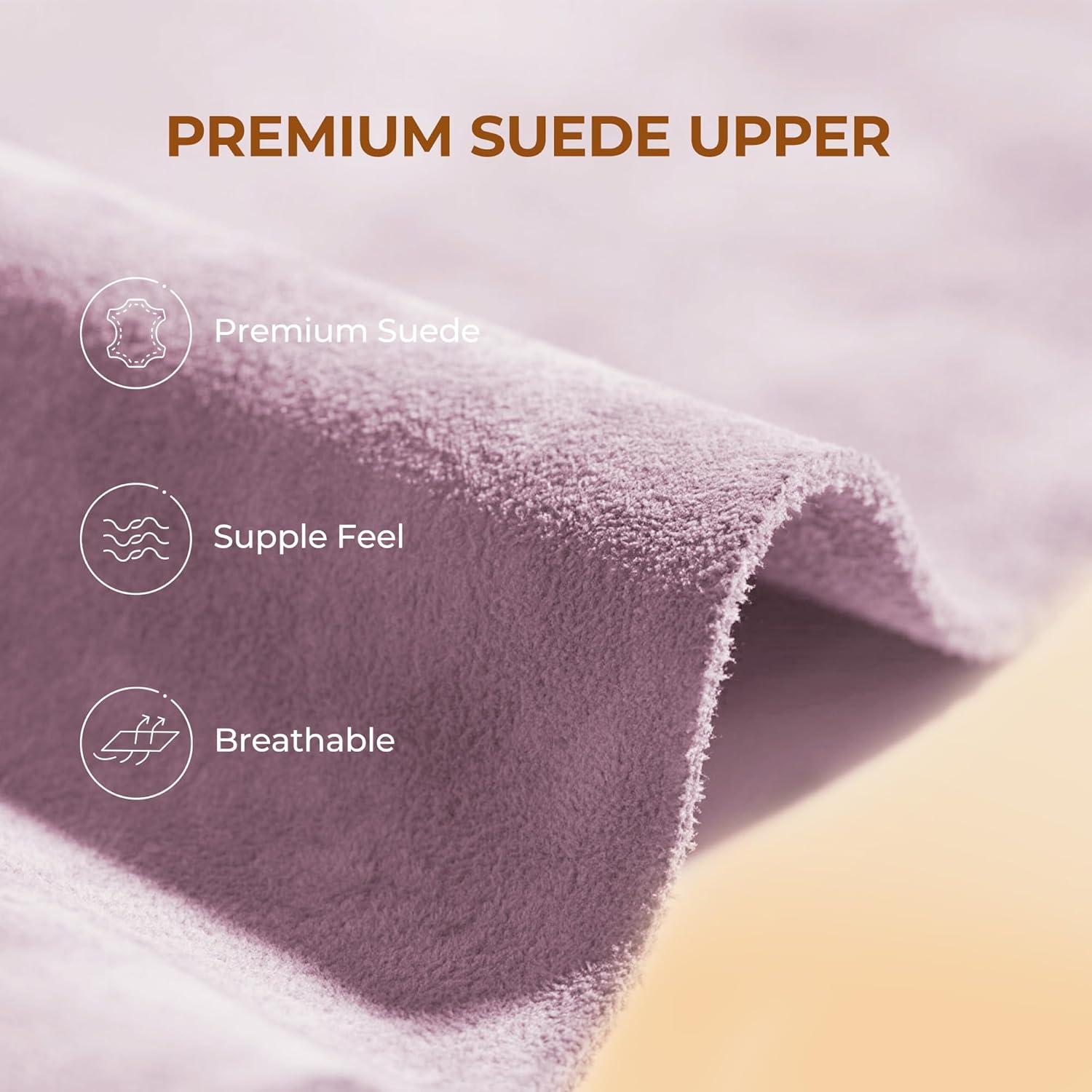 imageDREAM PAIRS Womens Platform Slippers Genuine Suede Slipon Warm FuzzyEasy Autumn Winter Fluffy Comfy Furry Shoes for Outdoor IndoorLight Purple