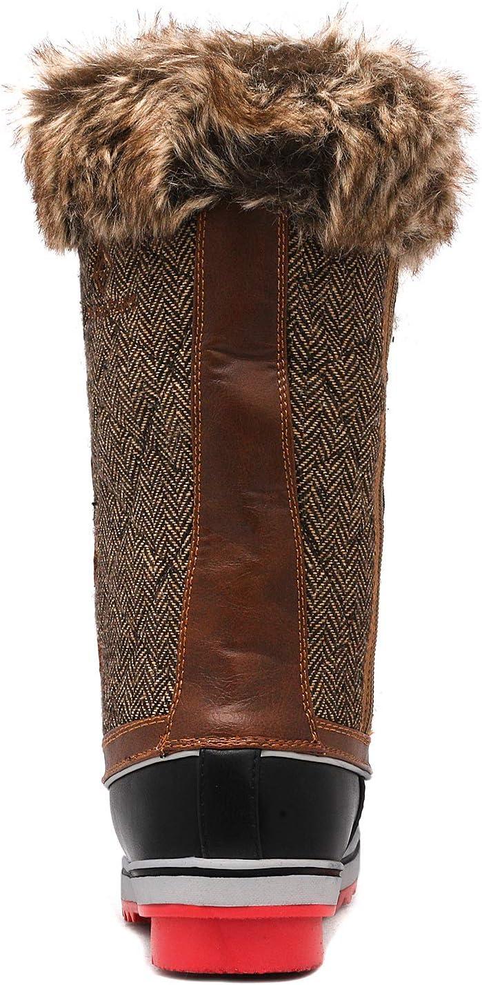 imageDREAM PAIRS Womens River1 Mid Calf Waterproof Winter Snow BootsBrown