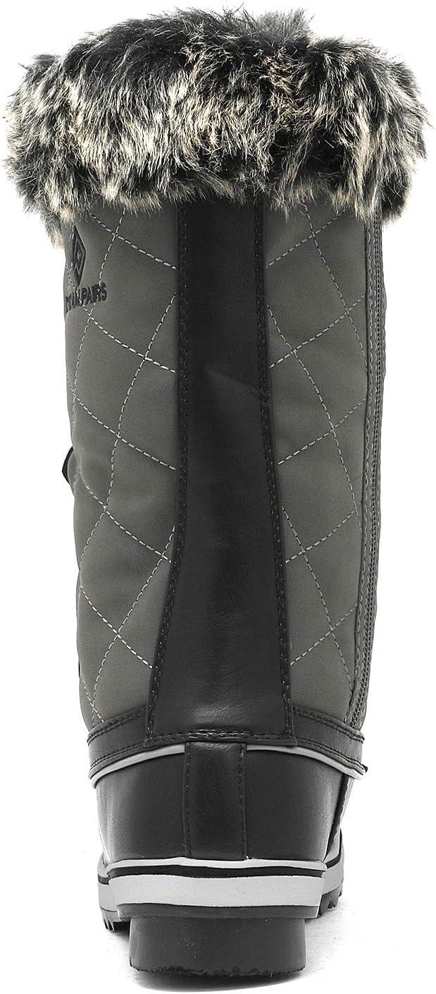 imageDREAM PAIRS Womens River1 Mid Calf Waterproof Winter Snow BootsGrey
