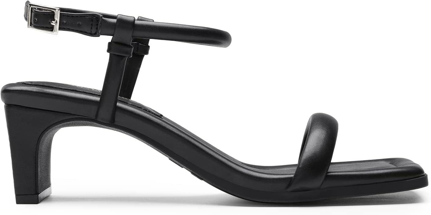 imageDREAM PAIRS Womens Heels Open Toe Ankle Strap Square Cute Wedding Party Sandal Comfort Dress Shoes HeraBlack