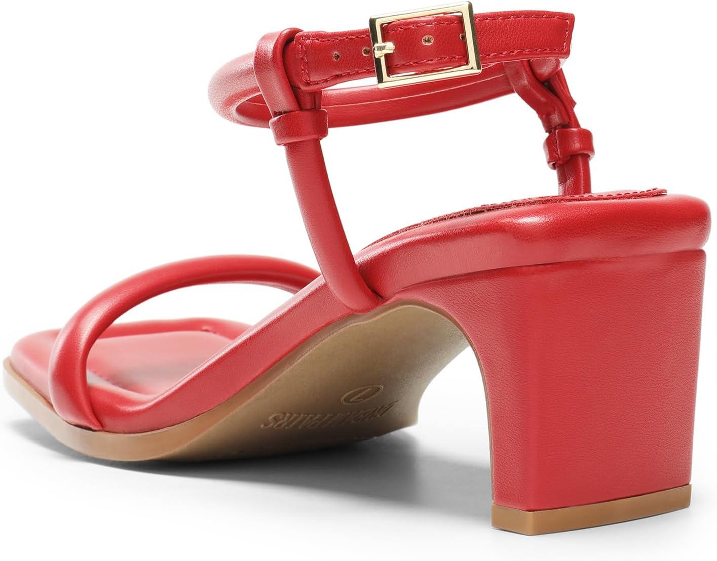 imageDREAM PAIRS Womens Heels Open Toe Ankle Strap Square Cute Wedding Party Sandal Comfort Dress Shoes HeraRed