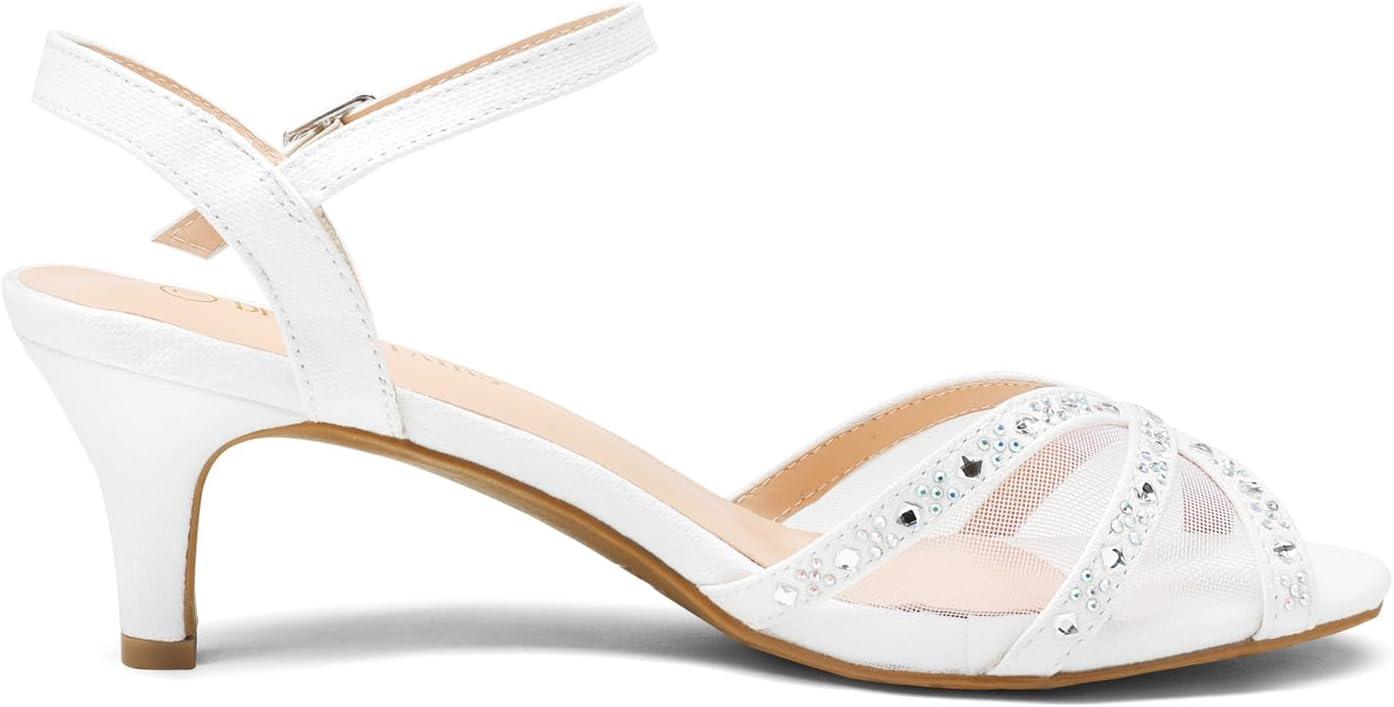 imageDREAM PAIRS Womens Nina Low Heel Pump Sandals150white