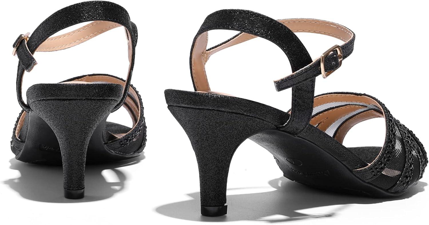 imageDREAM PAIRS Womens Nina Low Heel Pump Sandals166black