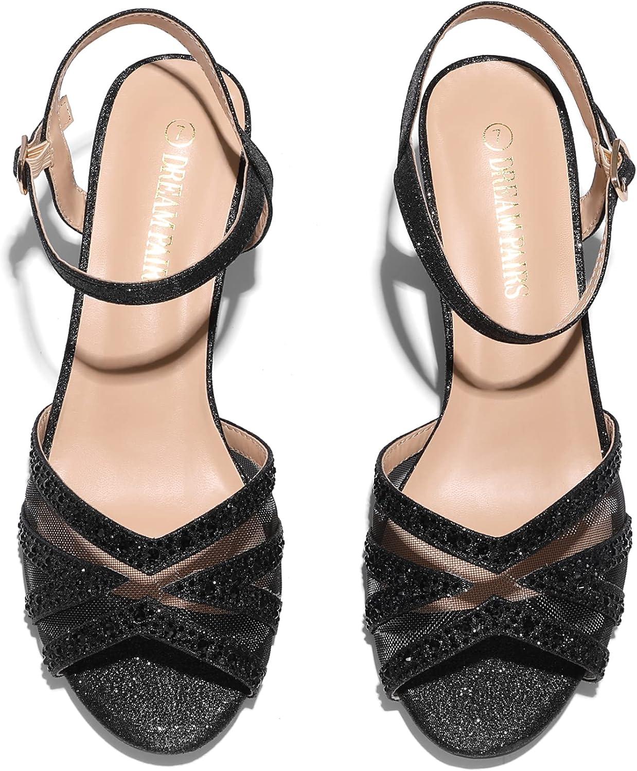 imageDREAM PAIRS Womens Nina Low Heel Pump Sandals166black