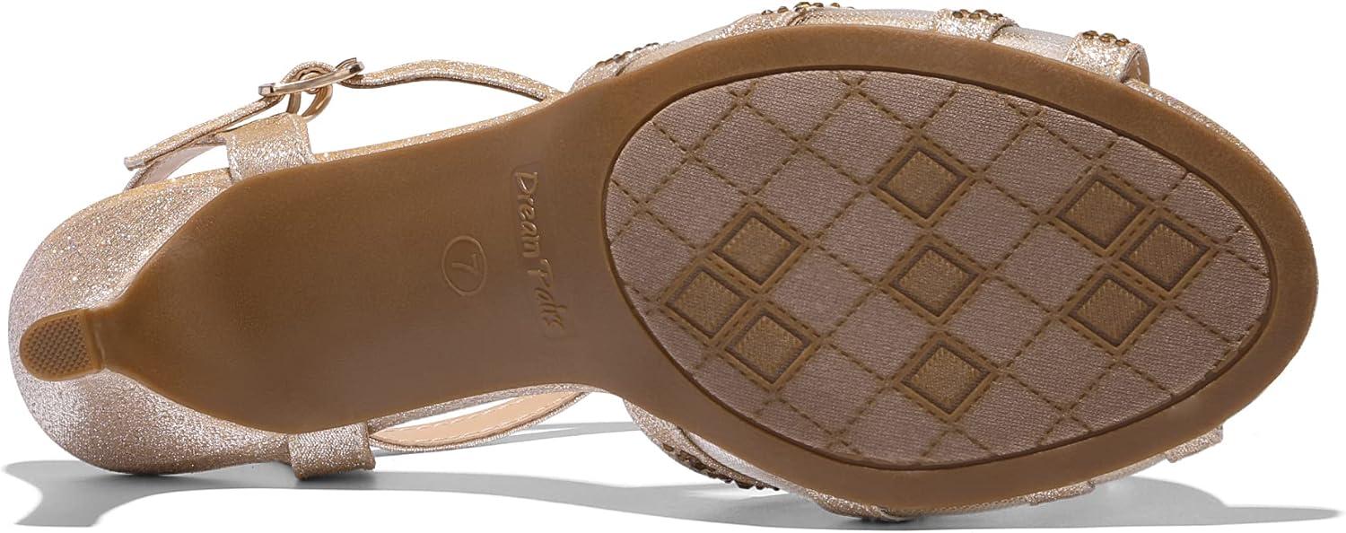 imageDREAM PAIRS Womens Nina Low Heel Pump Sandals166gold