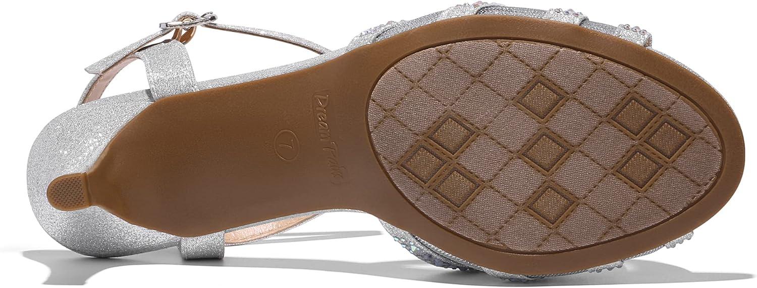 imageDREAM PAIRS Womens Nina Low Heel Pump Sandals166silver