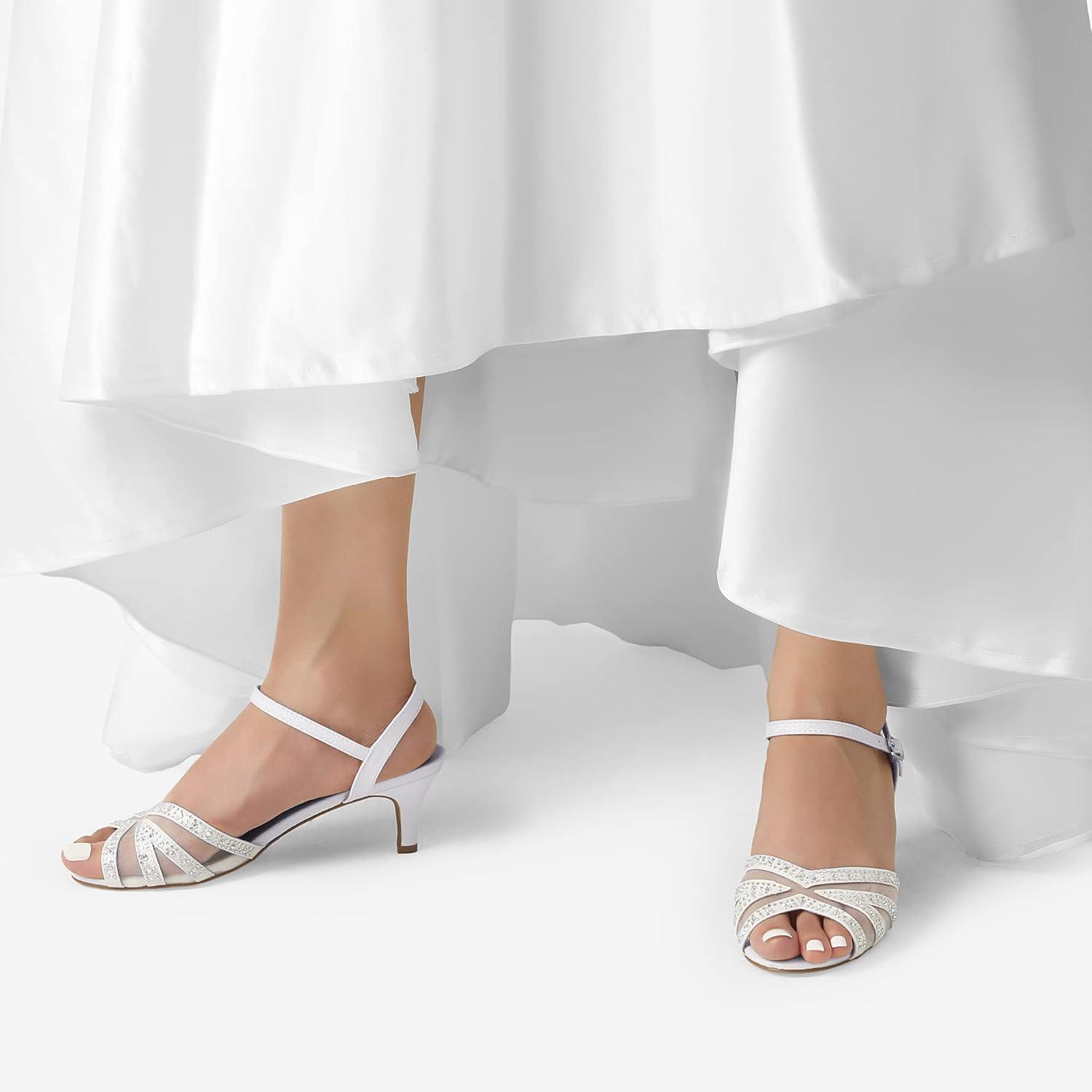 imageDREAM PAIRS Womens Nina Low Heel Pump Sandals166white