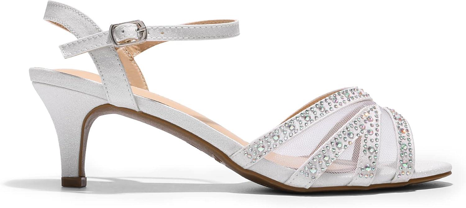 imageDREAM PAIRS Womens Nina Low Heel Pump Sandals166white
