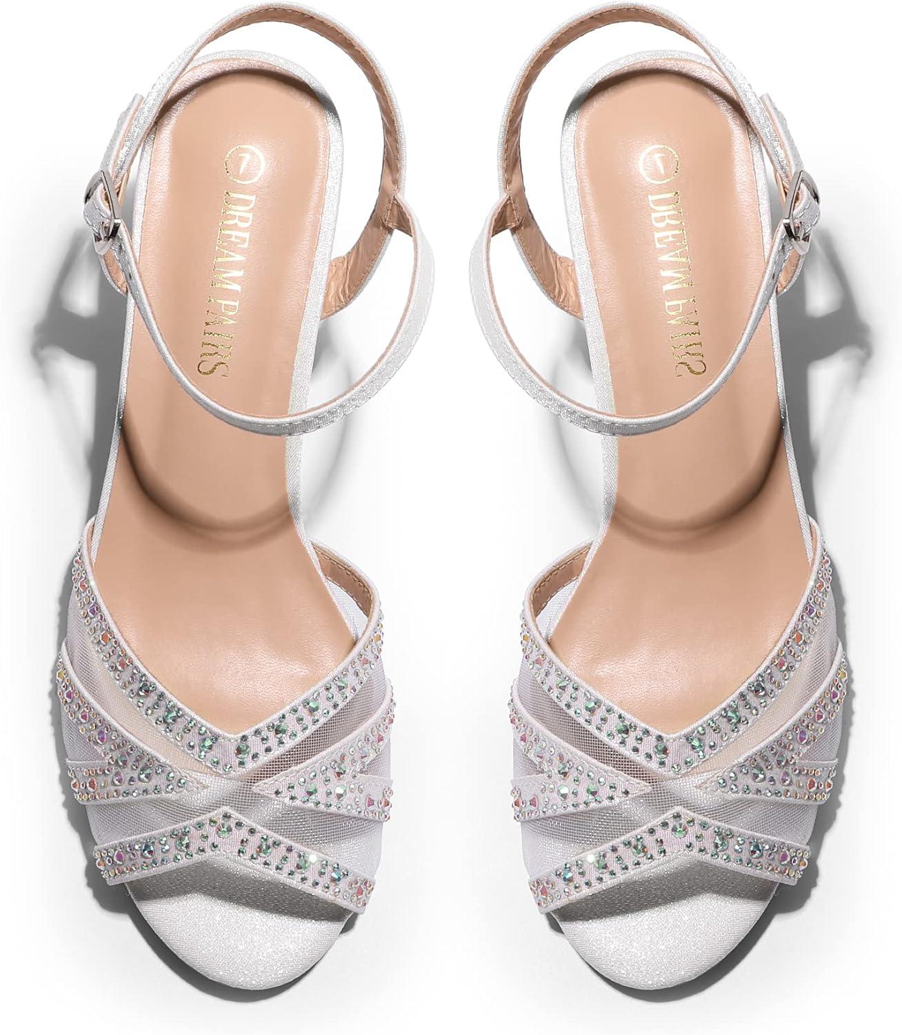 imageDREAM PAIRS Womens Nina Low Heel Pump Sandals166white