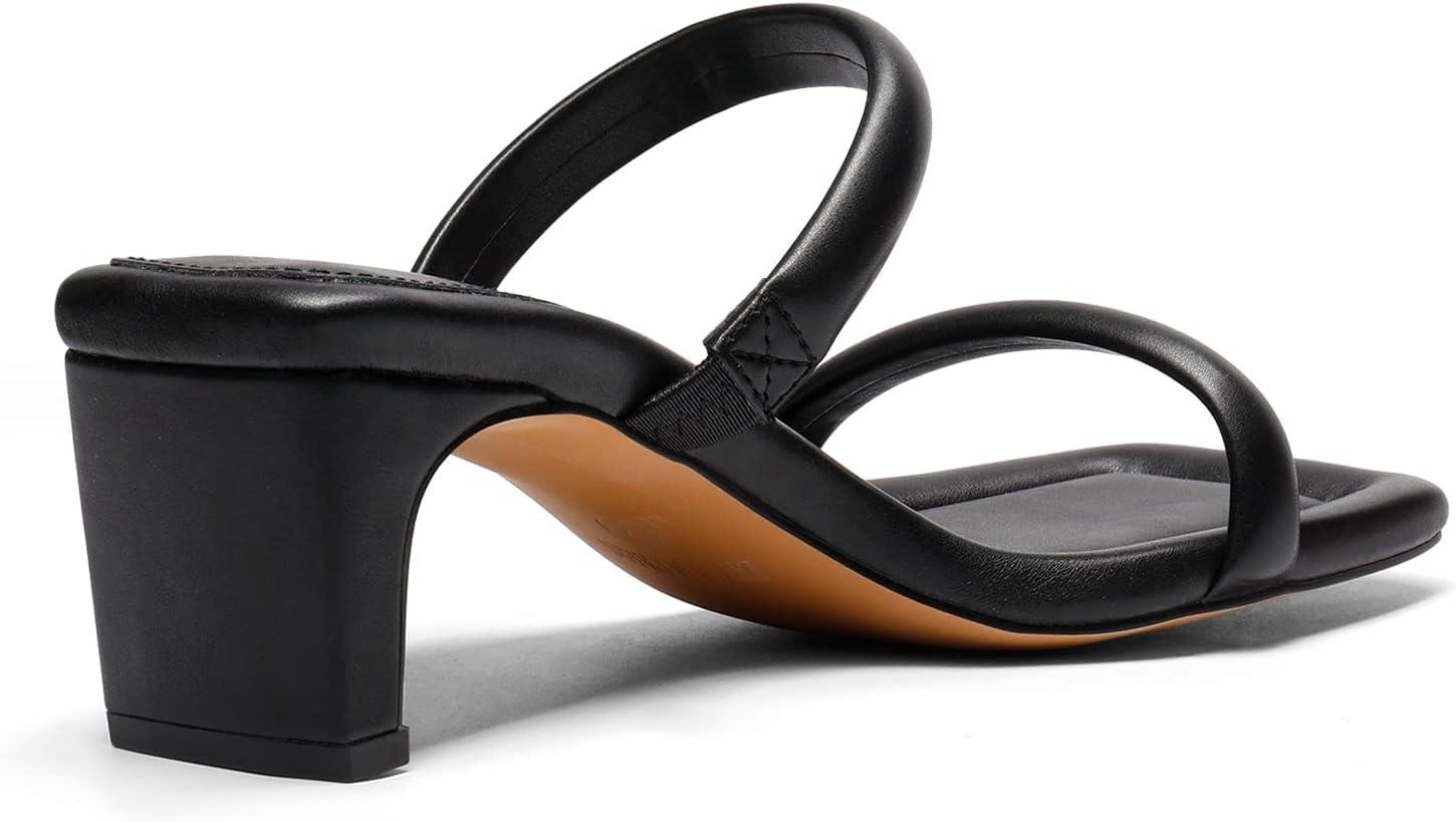imageDREAM PAIRS Womens Square Toe Heels for Women Two Strap Open Toe Low Block Chunky Heels Sandals Dress Pumps ShoesBlack