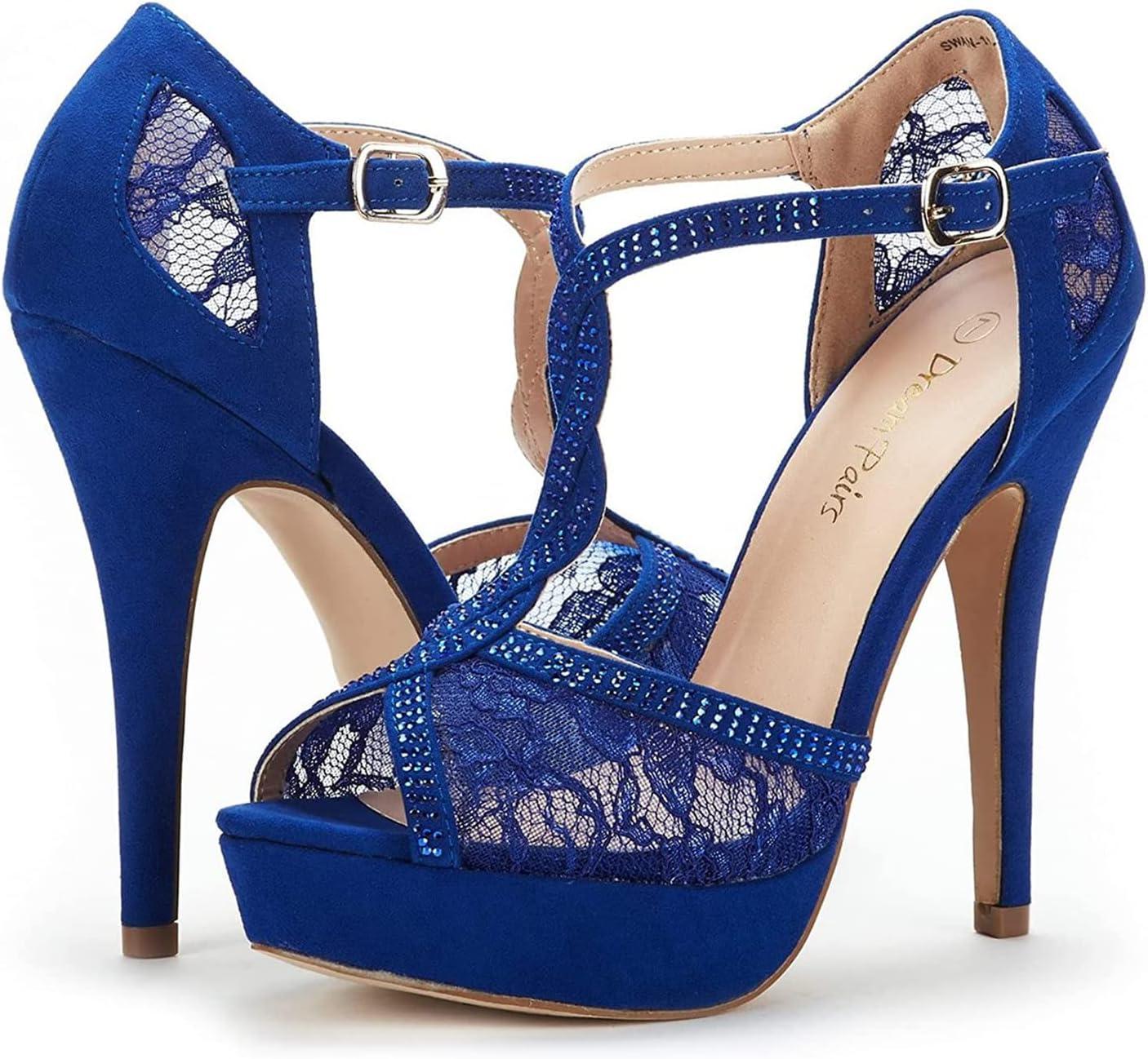 imageDREAM PAIRS womens Heeled SandalsRoyal Blue