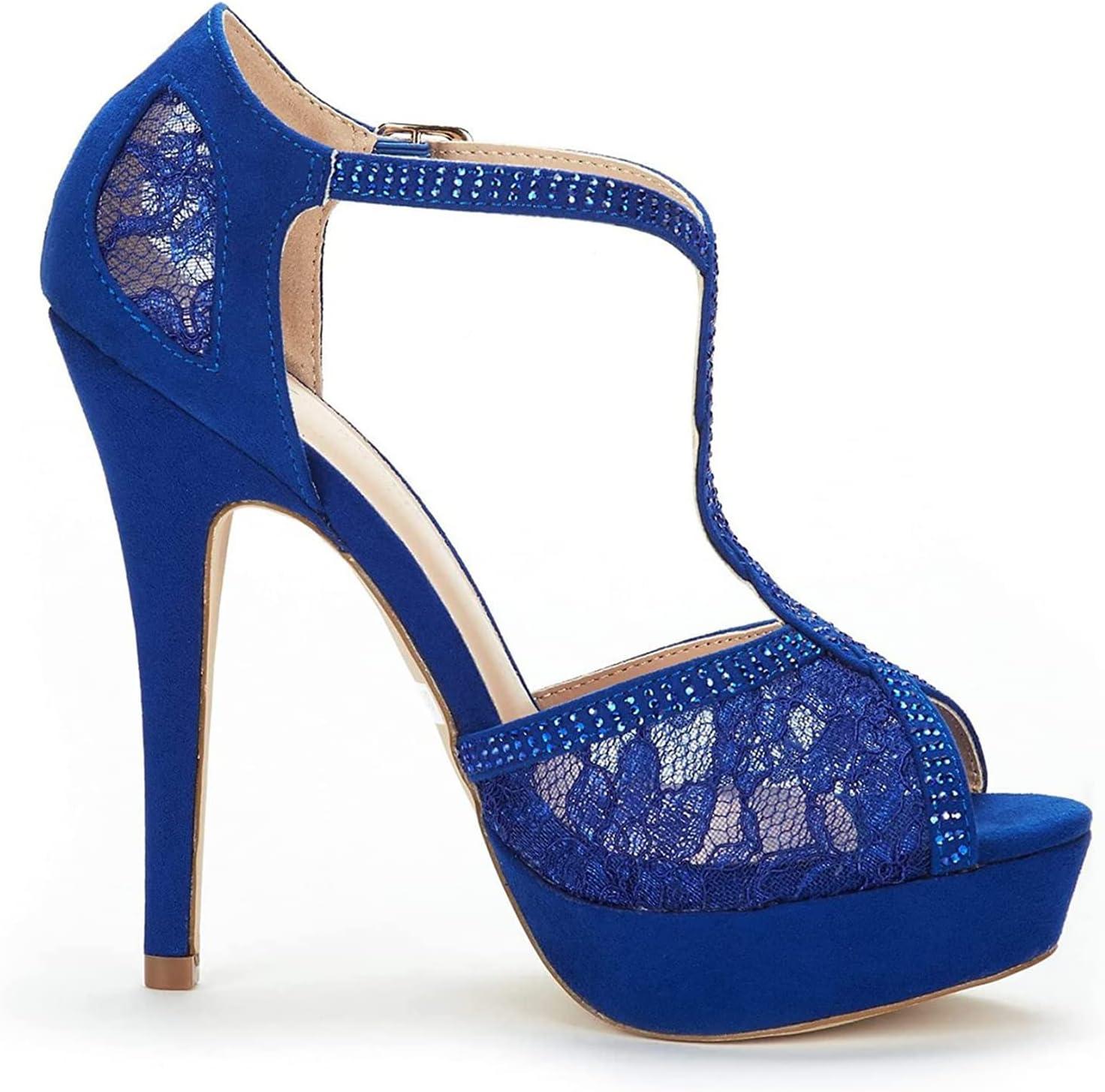 imageDREAM PAIRS womens Heeled SandalsRoyal Blue