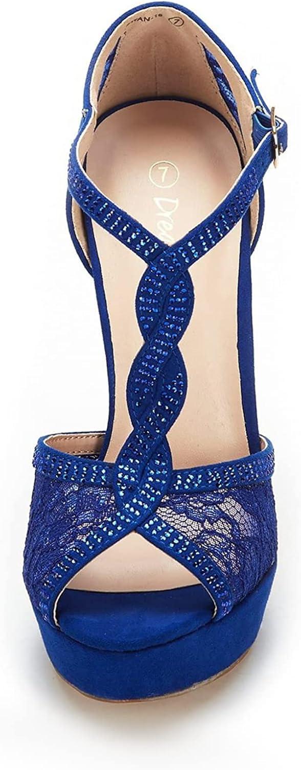 imageDREAM PAIRS womens Heeled SandalsRoyal Blue