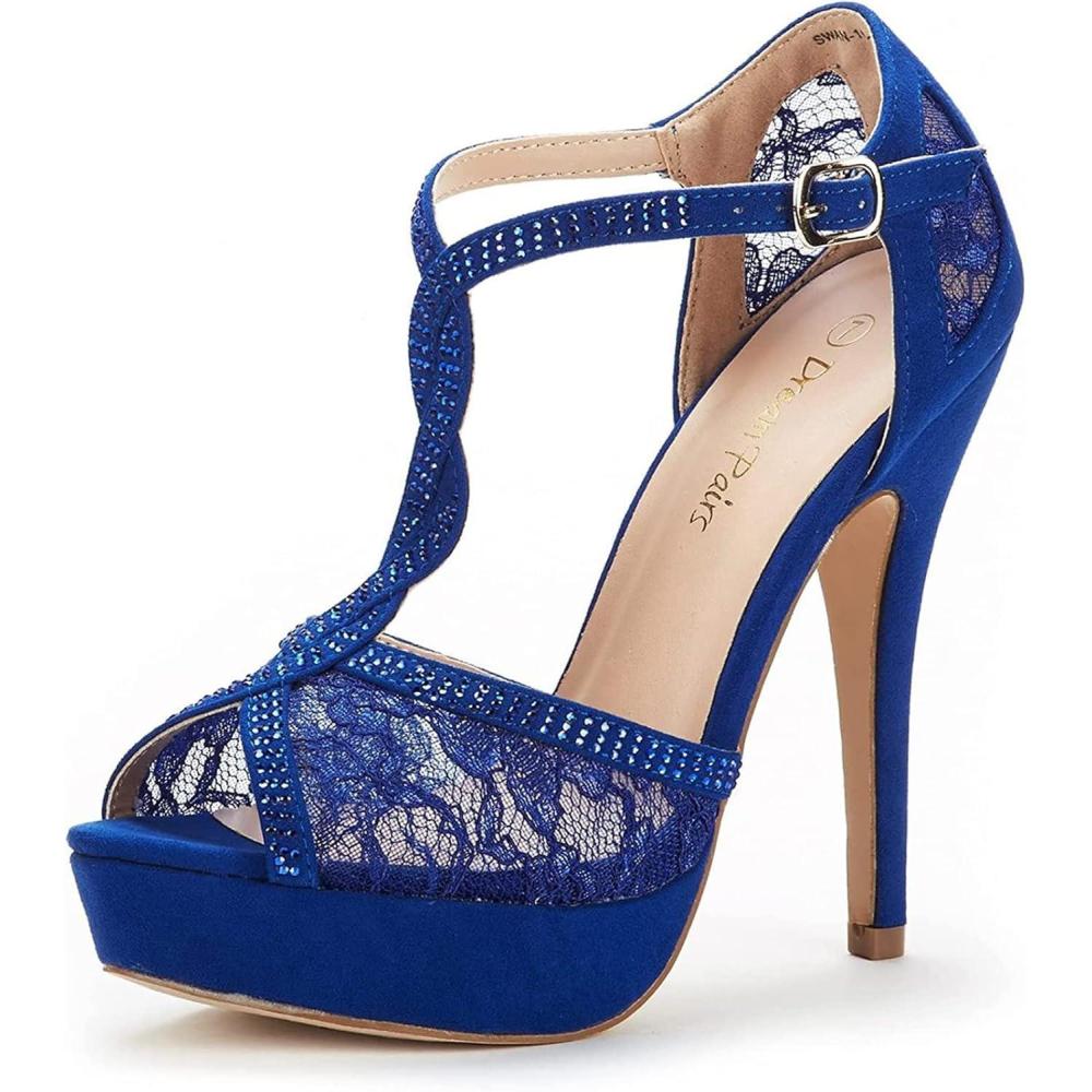 imageDREAM PAIRS womens Heeled SandalsRoyal Blue
