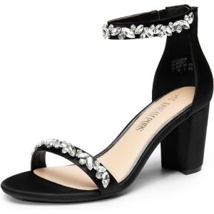 Dream Pairs Womens Chunkle(Black-satin)