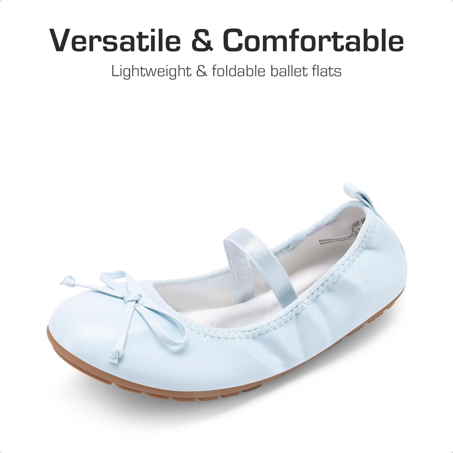 imageDREAM PAIRS Toddler Little Girls Ballet Flats Dress Shoes Mary Janes Ballerina ShoesLight Blue