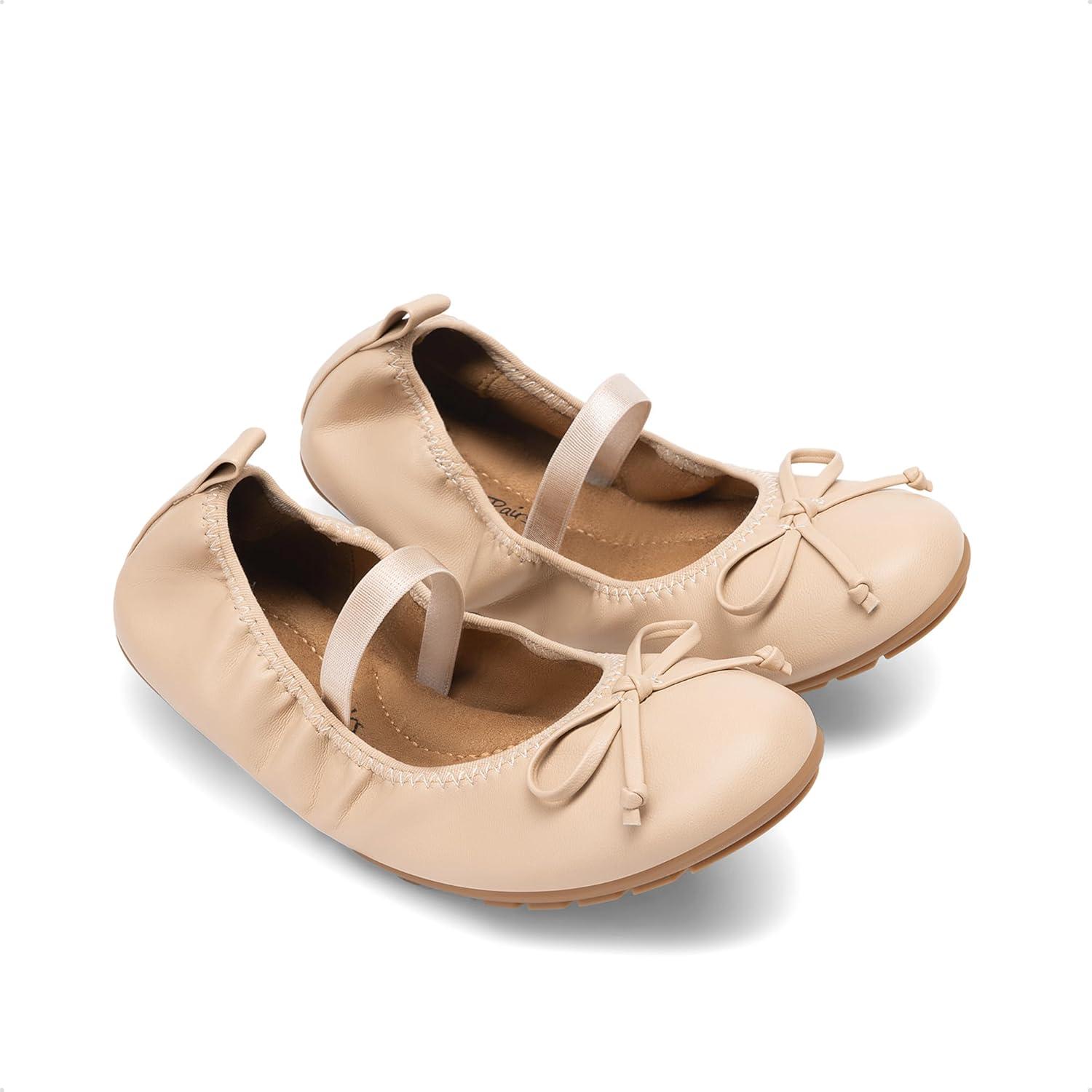 imageDREAM PAIRS Toddler Little Girls Ballet Flats Dress Shoes Mary Janes Ballerina ShoesNude