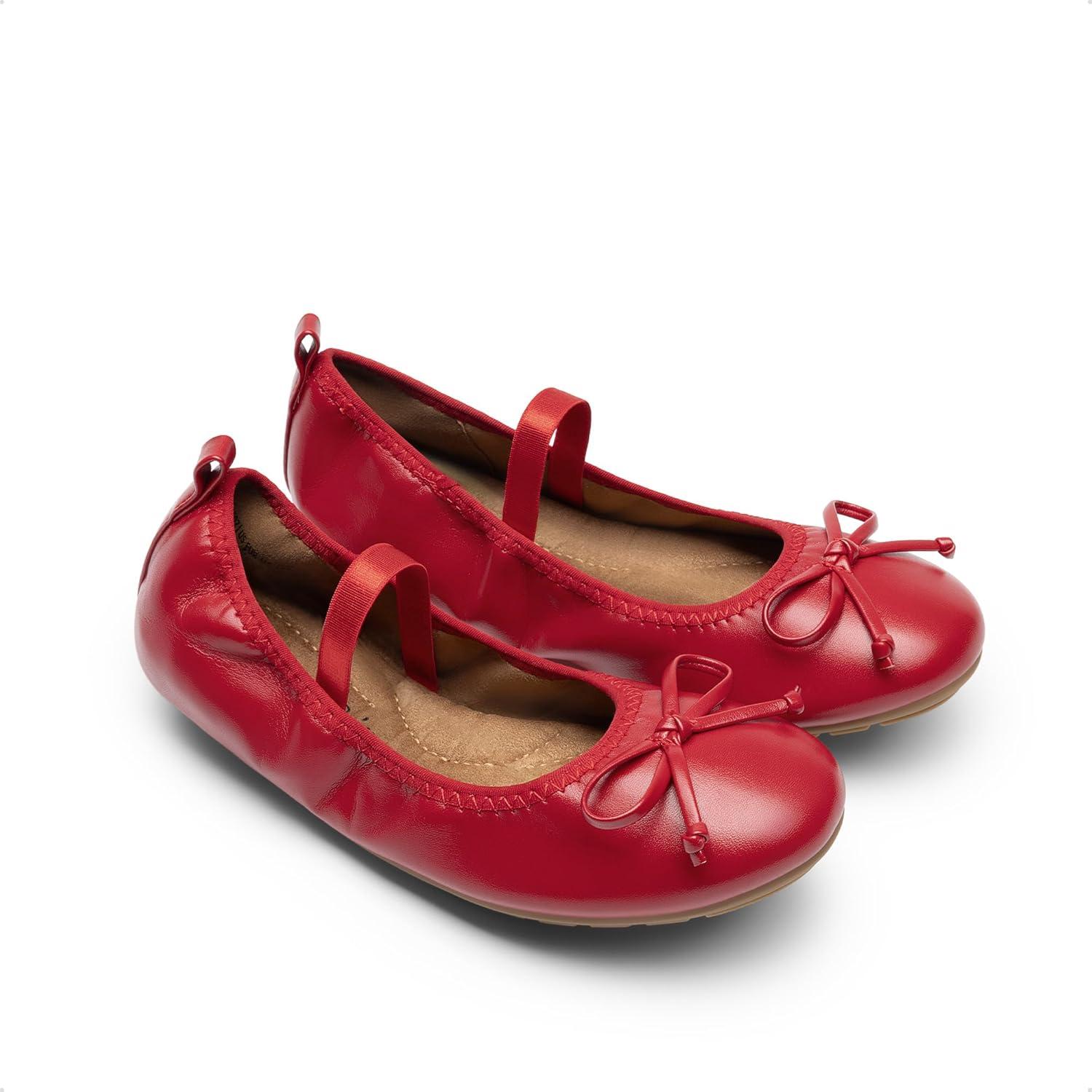 imageDREAM PAIRS Toddler Little Girls Ballet Flats Dress Shoes Mary Janes Ballerina ShoesRed