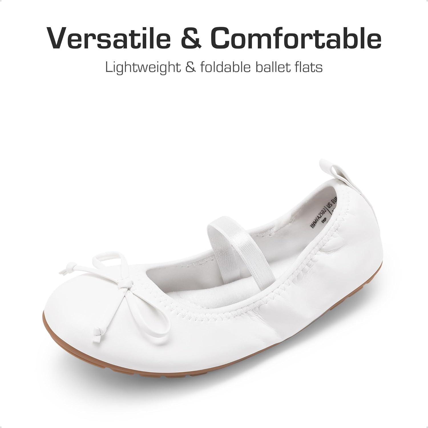 imageDREAM PAIRS Toddler Little Girls Ballet Flats Dress Shoes Mary Janes Ballerina ShoesWhite