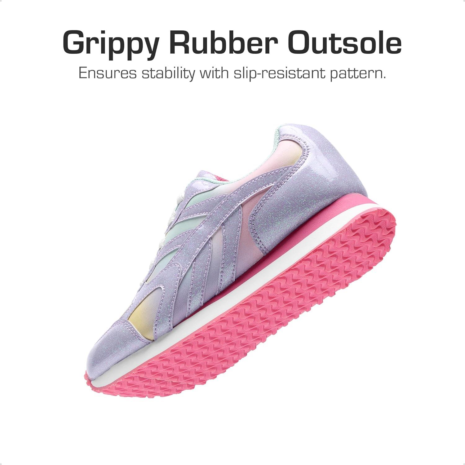 imageDREAM PAIRS Girls Sneakers Laceup Tennis Running Casual Footwear LilLegends Lightweight Classic Walking Shoes for LittleBig KidRainbowPurple