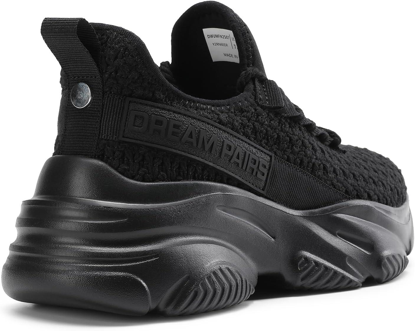 imageDREAM PAIRS Womens Platform Chunky Fashion Sneakers Slip on Walking Stylish Lightweight Classic Casual SneakerBlack