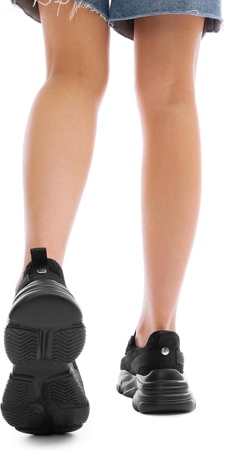 imageDREAM PAIRS Womens Platform Chunky Fashion Sneakers Slip on Walking Stylish Lightweight Classic Casual SneakerBlack