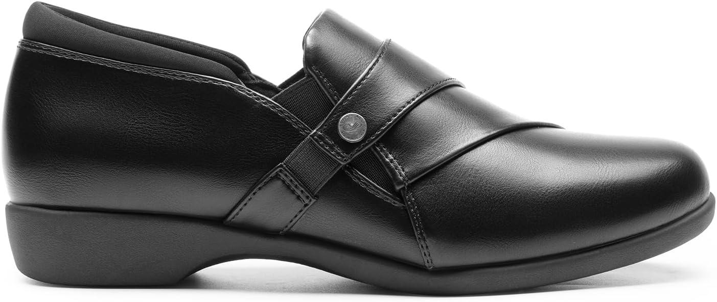 imageDREAM PAIRS Loafer for Women Slipon Comfortable Dressy Loafers Business Casual Work Office Loafer Shoes Faux Leather Round Toe with Arch SupportBlack