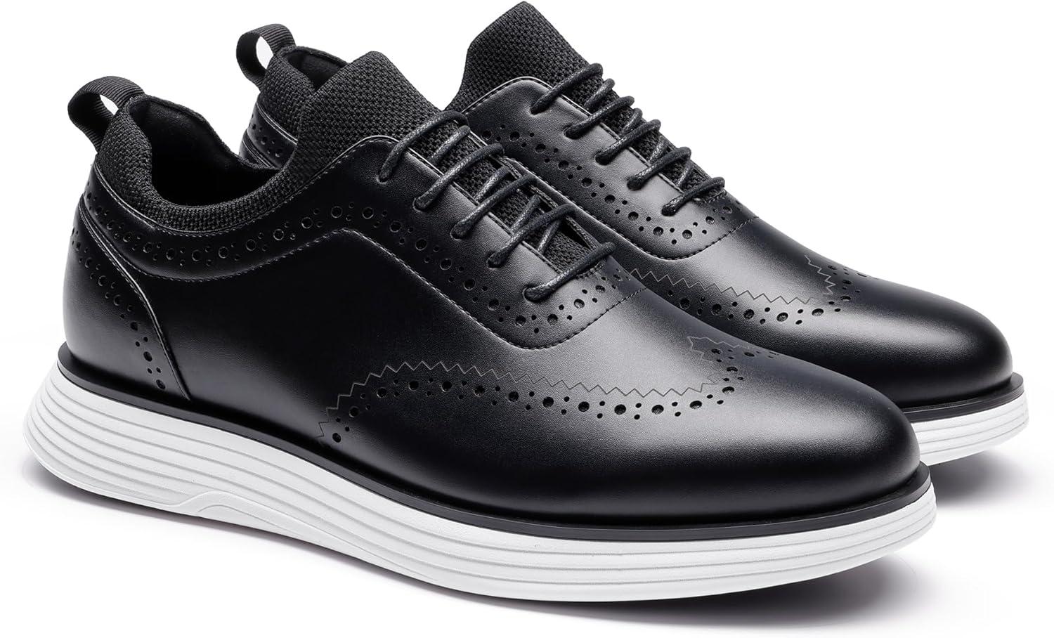 imageBruno Marc Mens MaxFlex Dress Sneakers Oxfords Casual Wingtip Brogue ShoesBlack