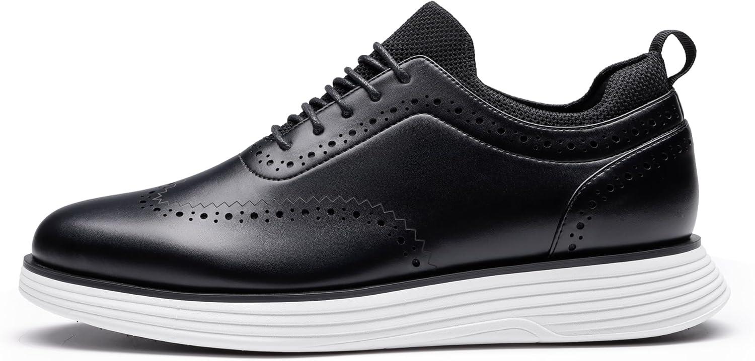 imageBruno Marc Mens MaxFlex Dress Sneakers Oxfords Casual Wingtip Brogue ShoesBlack