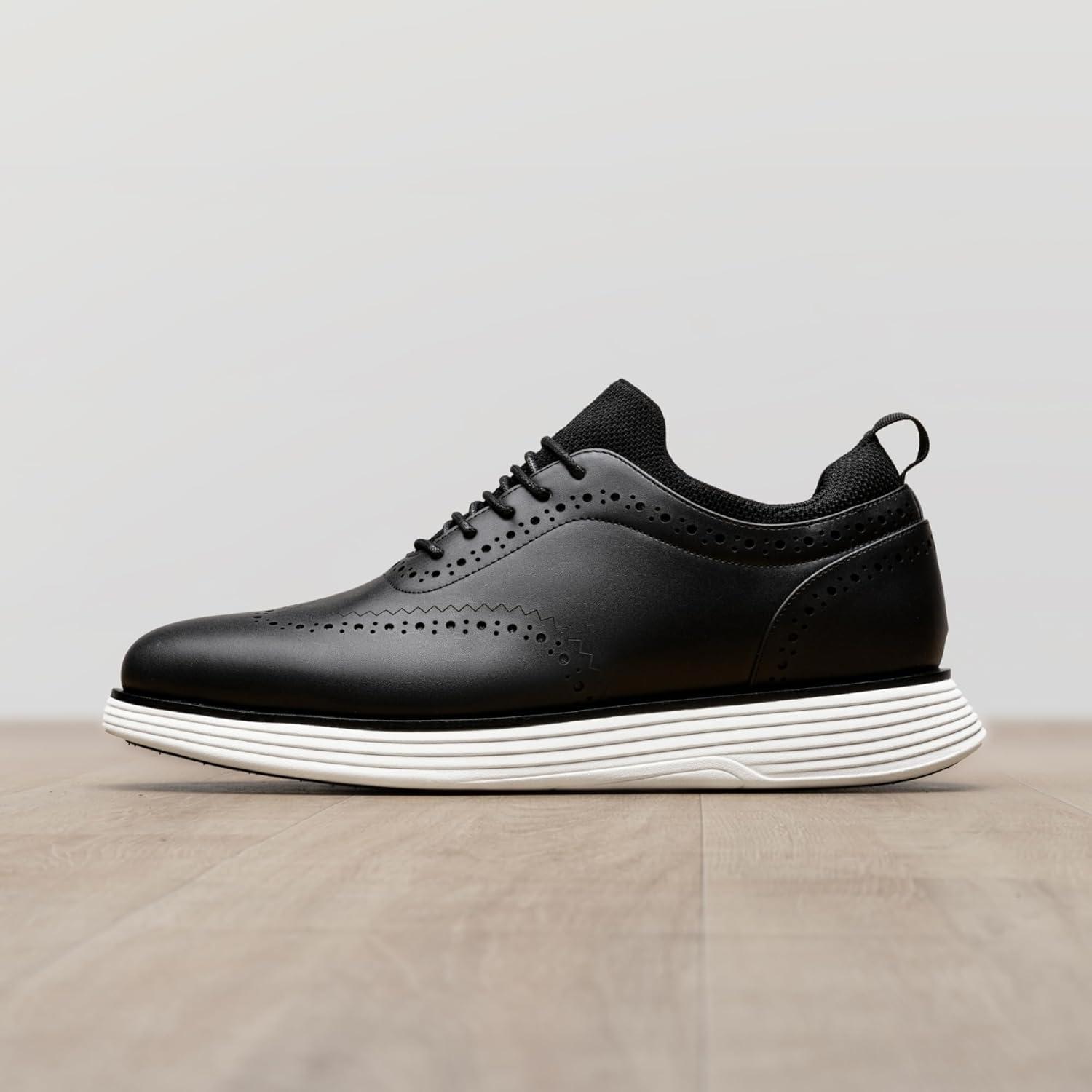 imageBruno Marc Mens MaxFlex Dress Sneakers Oxfords Casual Wingtip Brogue ShoesBlack
