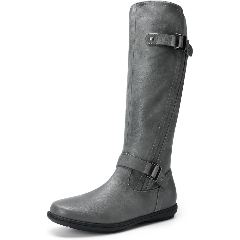 imageDREAM PAIRS Womens Faux FurLined Knee High Winter Boots Fall Tall BootsGrey
