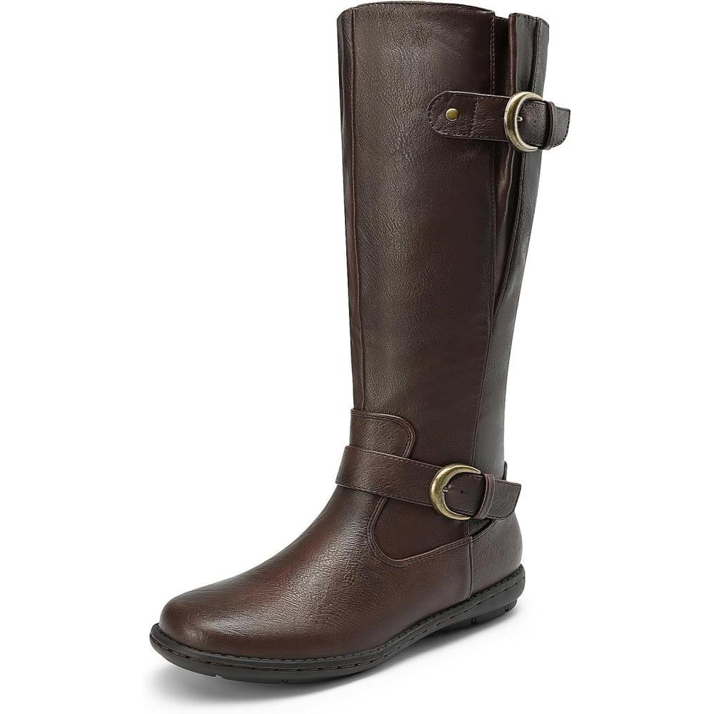 imageDREAM PAIRS Womens Faux FurLined Knee High Winter Boots Fall Tall BootsSummitbrown