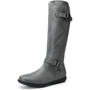DREAM PAIRS Women’s Faux Fur-Lined Knee High Winter Boots Fall Tall Boots(Grey)