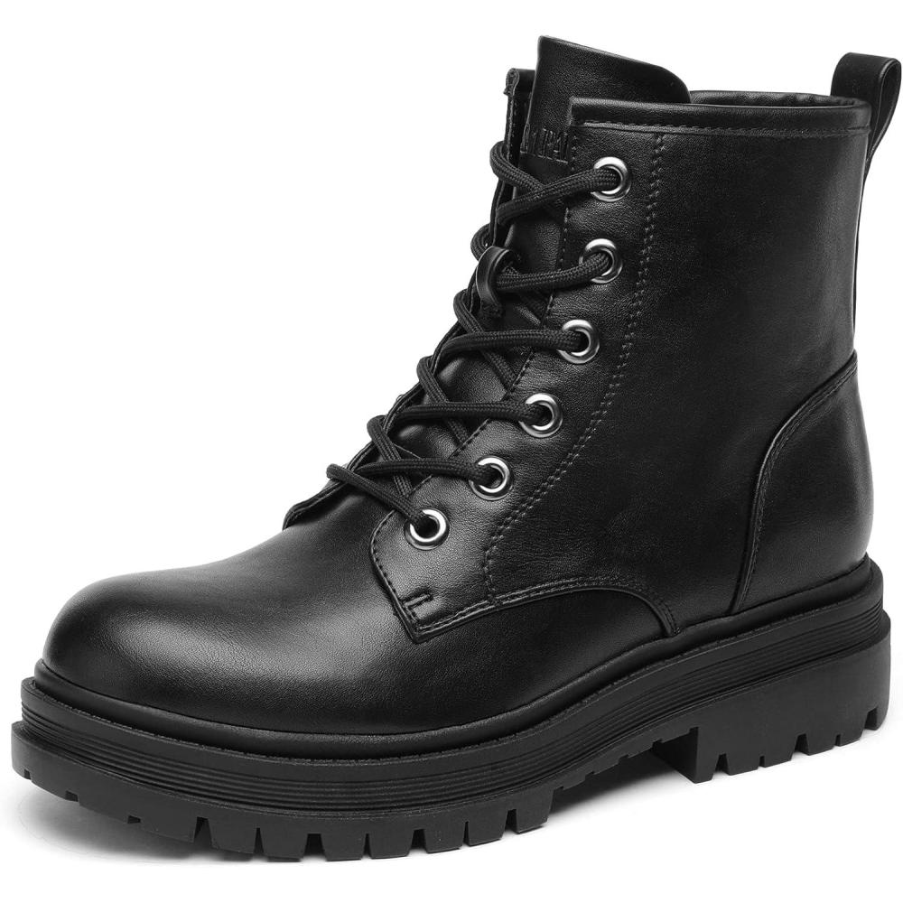 imageDREAM PAIRS Womens Lace up Ankle BootsStrongBlack