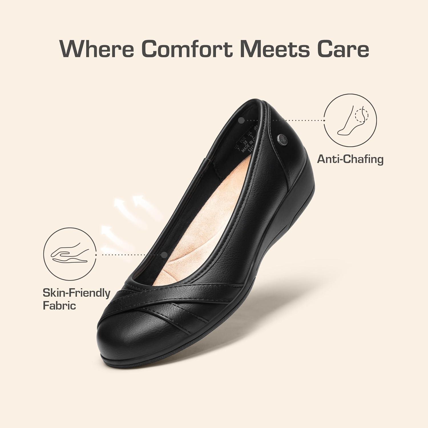 imageDREAM PAIRS Womens Ballet Flats Business Office Work Dress Shoes Comfortable Dressy Flats for Women