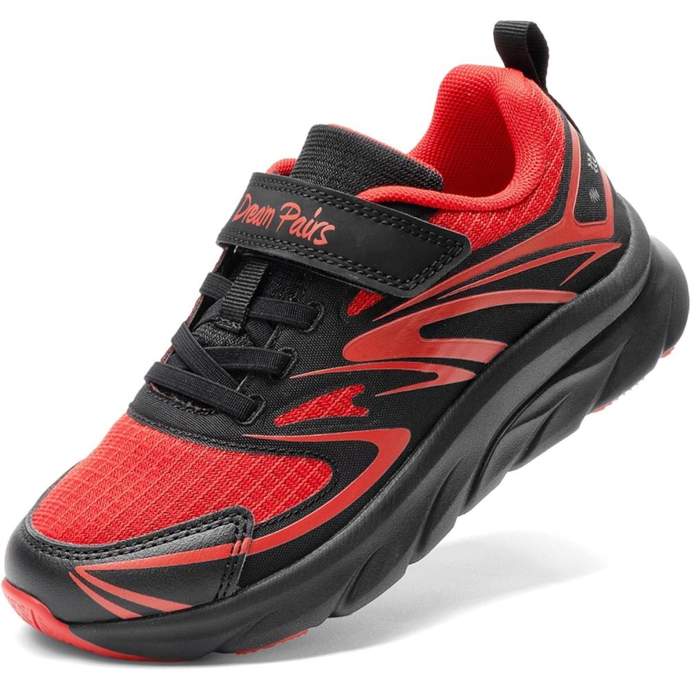 imageDREAM PAIRS Boys Girls Shoes Kids Tennis Athletic Running Gym School Sneakers for Little Big KidRedBlack