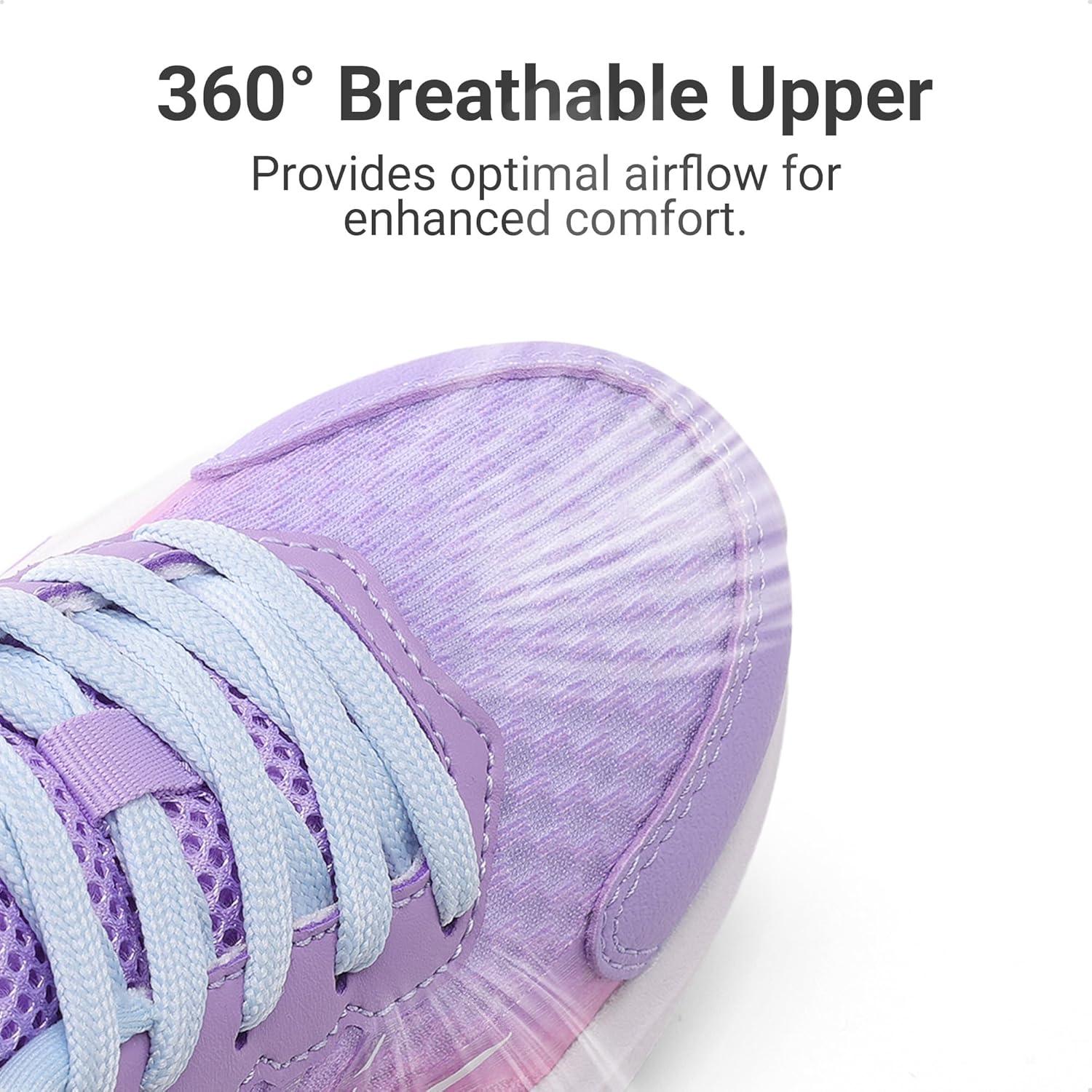 imageDREAM PAIRS Boys Girls Shoes Kids Tennis Athletic Running Footwear Lace Up Walking DuraPlay Breathable Lightweight Sneakers for LittleBig KidPurpleBlue