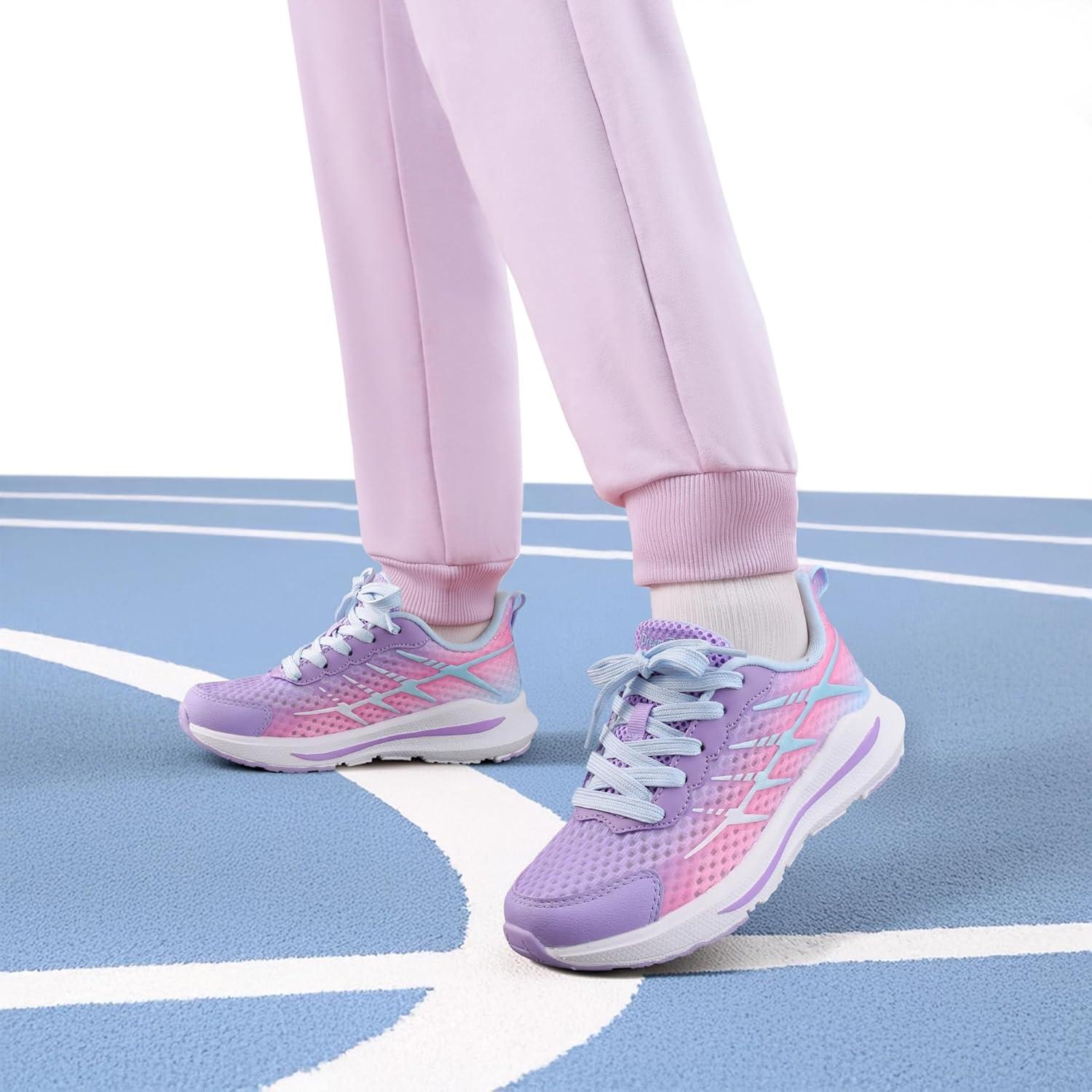imageDREAM PAIRS Boys Girls Shoes Kids Tennis Athletic Running Footwear Lace Up Walking DuraPlay Breathable Lightweight Sneakers for LittleBig KidPurpleBlue