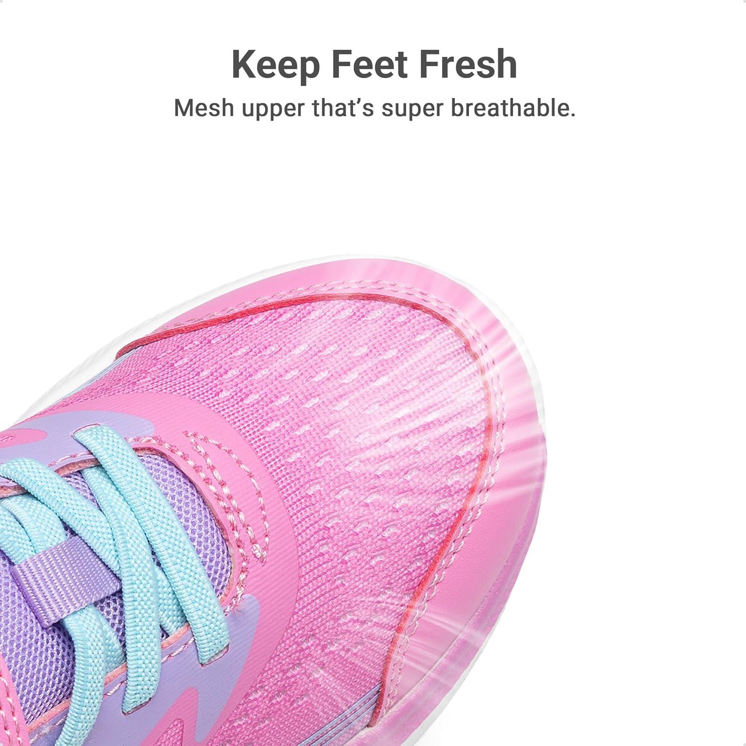 imageDREAM PAIRS Boys Girls Shoes Kids Tennis Sneakers Athletic Running Walking School Gym Lightweight Footwear for LittleBig KidHot PinkBlue