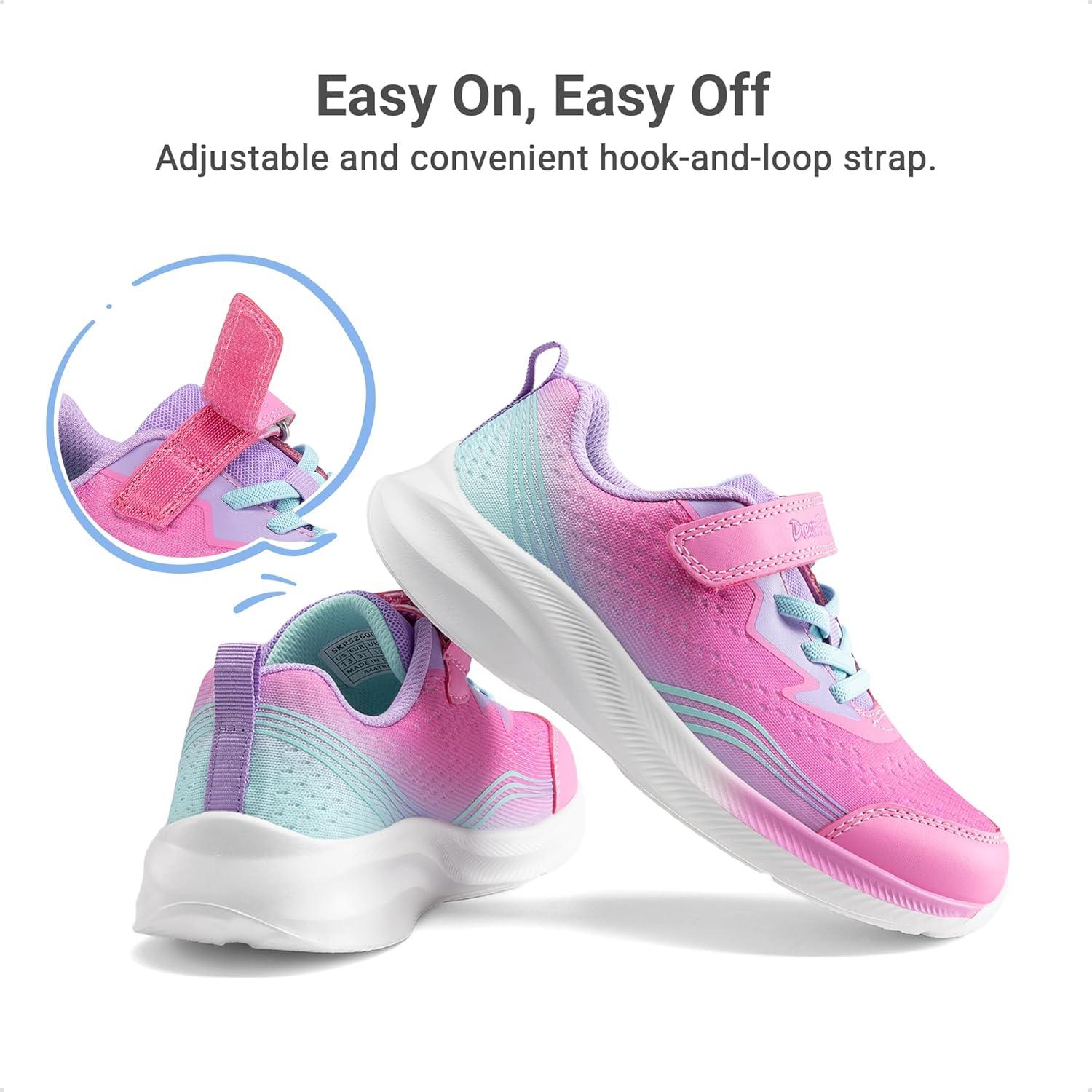 imageDREAM PAIRS Boys Girls Shoes Kids Tennis Sneakers Athletic Running Walking School Gym Lightweight Footwear for LittleBig KidHot PinkBlue