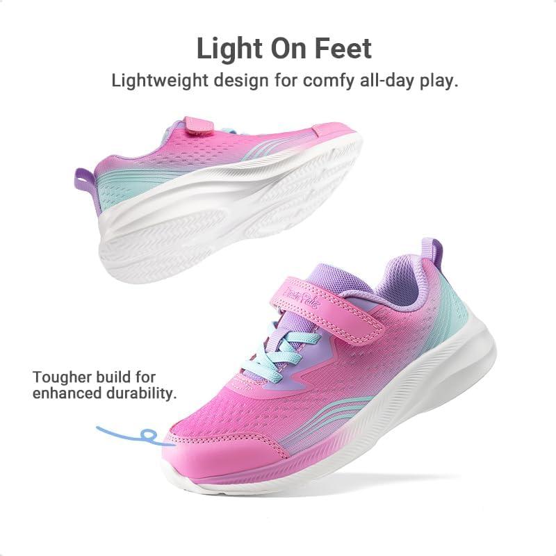 imageDREAM PAIRS Boys Girls Shoes Kids Tennis Sneakers Athletic Running Walking School Gym Lightweight Footwear for LittleBig KidHot PinkBlue