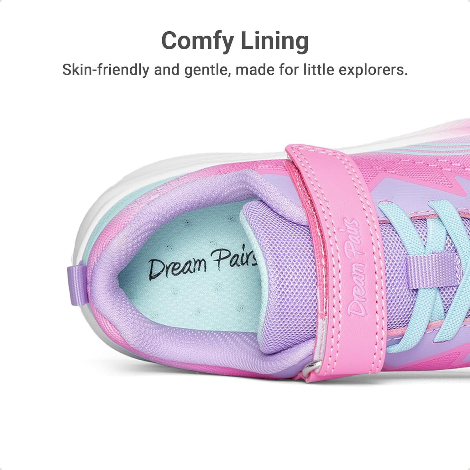 imageDREAM PAIRS Boys Girls Shoes Kids Tennis Sneakers Athletic Running Walking School Gym Lightweight Footwear for LittleBig KidHot PinkBlue